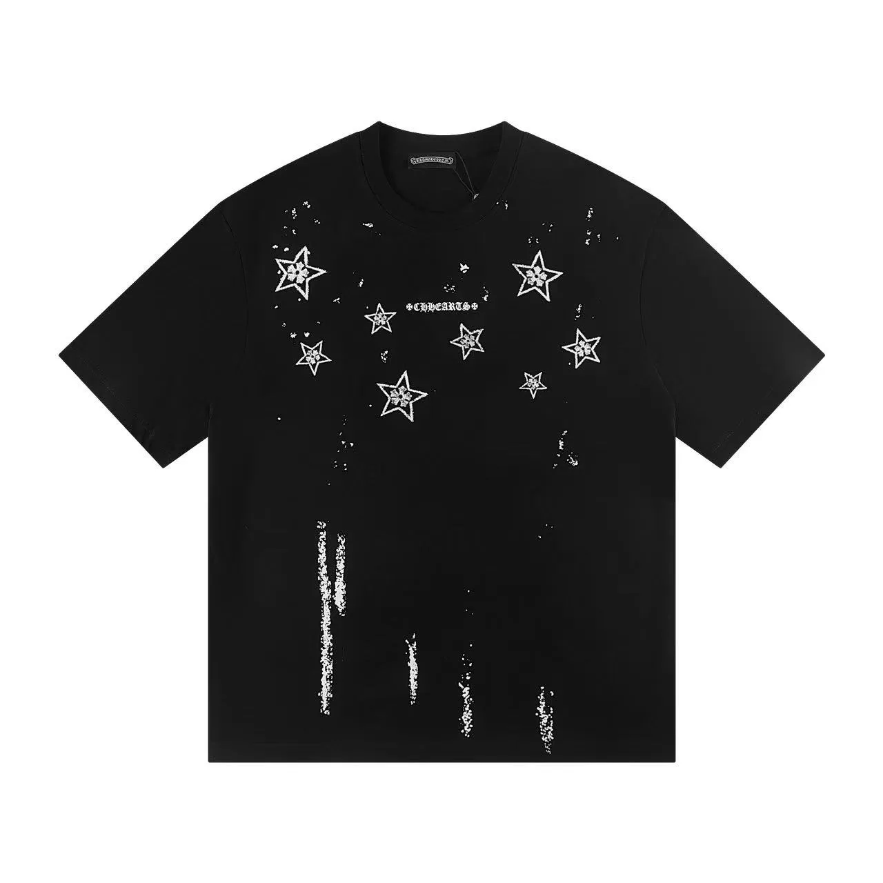 🅿️150 Style: 2025 new Croix Heart short-sleeved T-shirt Material: High version 300g double yarn combed cotton Size: S～XL Color: Black Style number: Z025